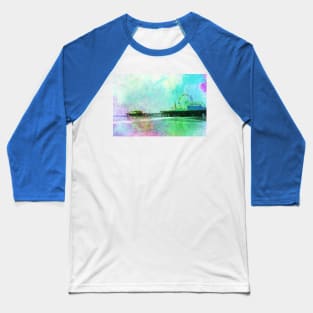 Crinkly Tie-Dye Santa Monica Pier Baseball T-Shirt